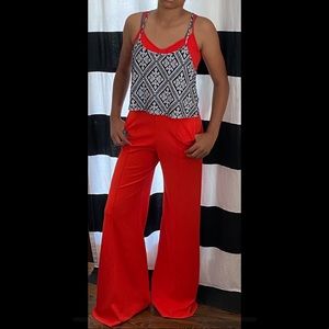 Orange Wide Leg Pant